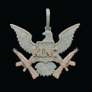 NEW DROP | King Letters on Bald Eagle with AKs Luxury Iced Out Pendant